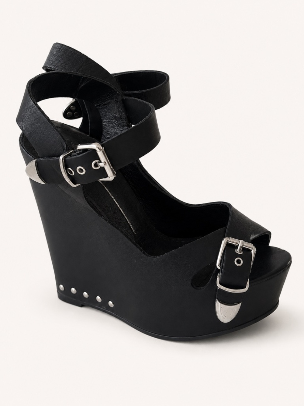 Dolce Vita Black Platform Wedge Sandals – Women’s Size 8